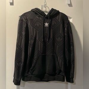 ADIDAS MONO TONAL MEN’S BLACK & GRAY HOODIE (SIZE S)!
